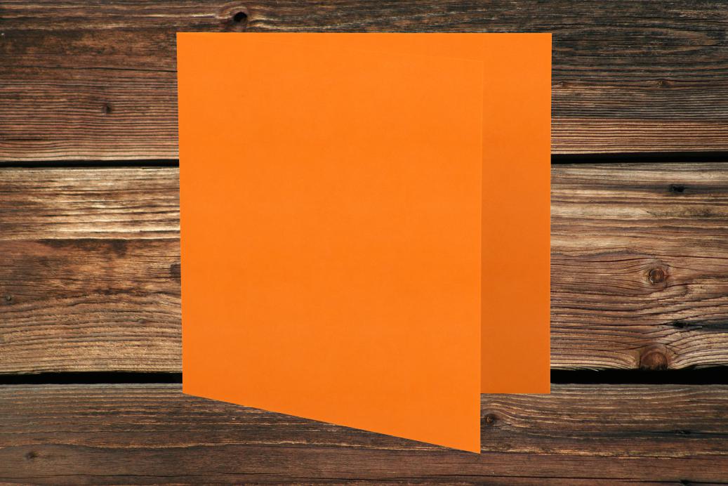 Klappkarten 110x110/220 mm Grellorange 230 g/qm